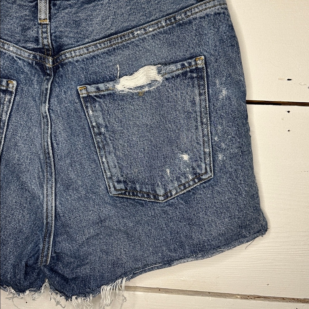 AGOLDE Dee Short Vintage High Rise Organic Cotton Denim Jean Shorts - Picture 3 of 16